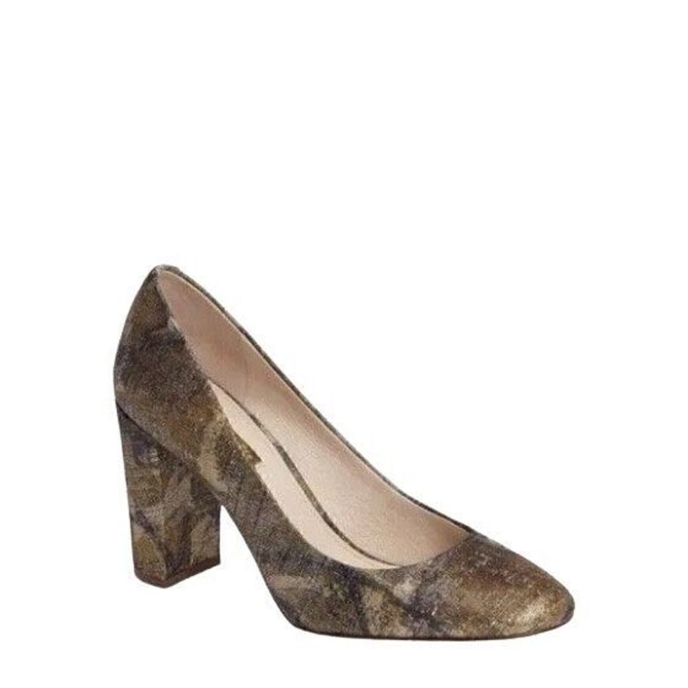 Louise Etcie Jianna Gold Metalli Finish Heels Pumps Size 7.5